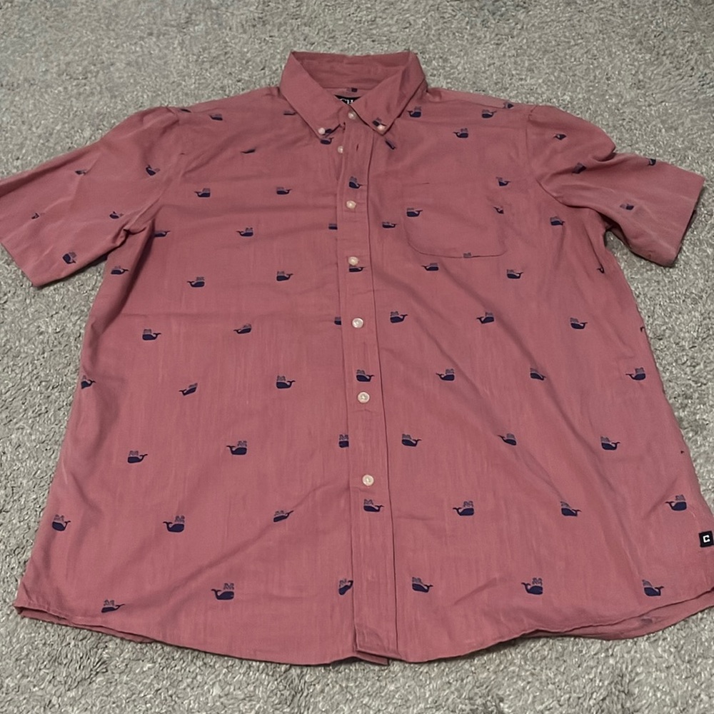 Chaps size large cotton button up shirt short sleeve